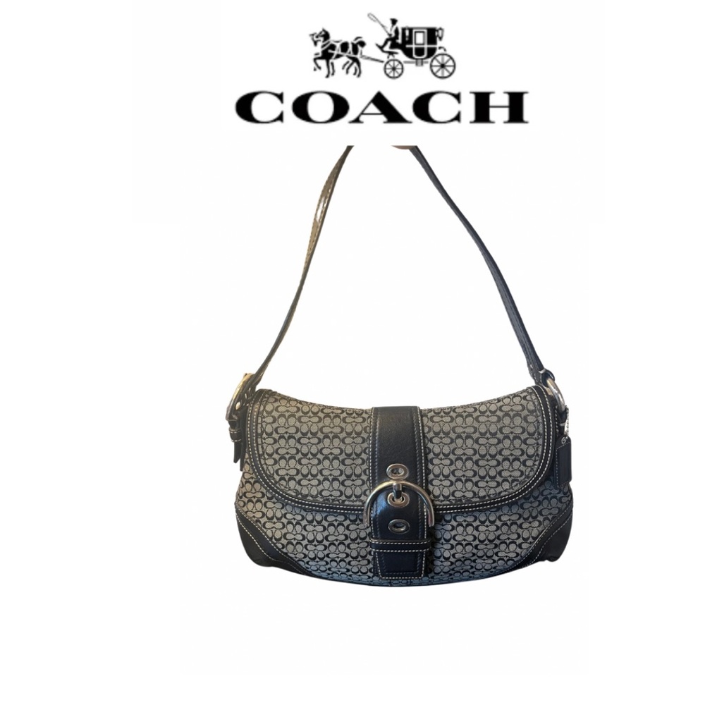 Coach EUC Soho Black Leather & Signature C Canvas
Shoulder Bag